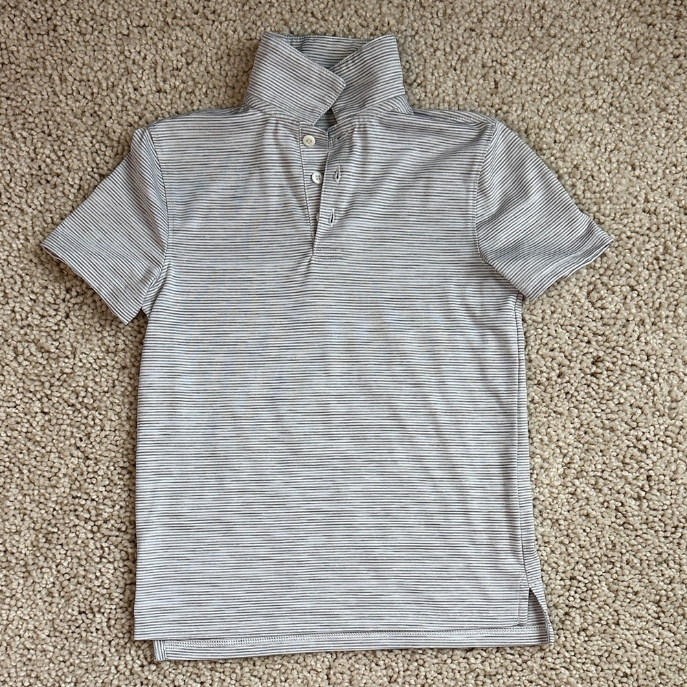 Boys Striped Gray performance Polo